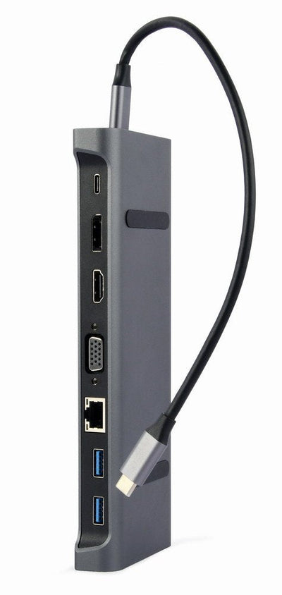 Gembird HUB3.0 A-CM-COMBO9-02 USB Type-c 9IN1 Multi Port Adapter USB + HDMI + DisplayPort + VGA + Pd + LAN + S — image 1