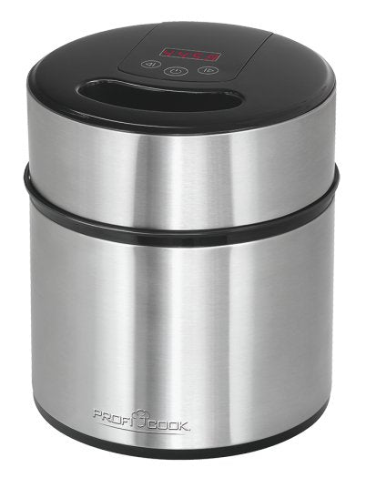 Proficook 501140MÁQUINA Helados 1,8 L Black Steel Inoxidable 12W
