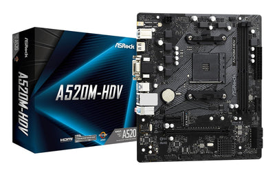 Asrock Motherboard A520M-HDV AMD AM4 2DDR4 HDMI PCIE3.0 SATA3 USB 3.2 MATX — image 1