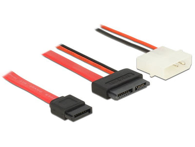 Delock Cable Slim SATA 13 Pin Bu 7 Pin + 5V 50CM — image 1