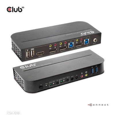CLUB3D KVM Switch 4K60HZ 2X DP HDMI Or DP/2x USB/Audio — image 1