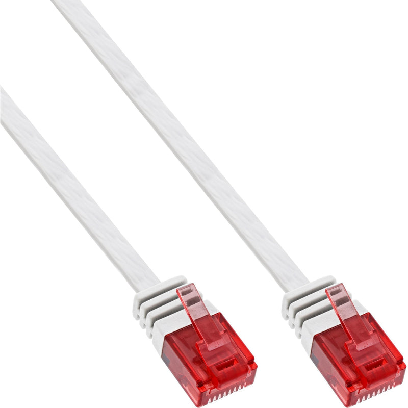 Inline Flat Ultraslim Network Cable U/UTP CAT.6 Gigabit Ready White 7M