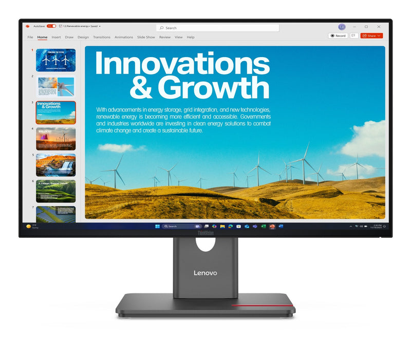 Lenovo Monitor Thinkvision P24QD-40 LED Display 23.8 Quad HD LCD Black