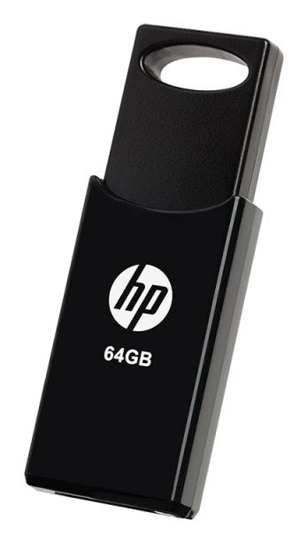 HP USB Flash Drive 64GB USB 2.0 V212W Black Cover Deslizante/Plastic HPFD212B-64 — image 1