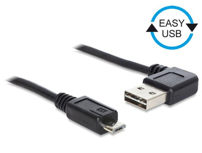 Delock Cable 0.5M, USB 2.0-A/USB 2.0 Micro-b USB 0,5M USB a Micro-usb B Black USB 2.0-A/USB 2.0 Micro-b, 0,5M, — image 1