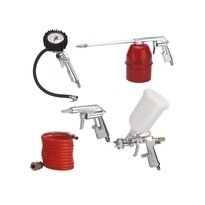 Einhell Set de Air Compressed Profesional, 5 Piezas Pistola Pulverizadora Plata/Rojo 4132720