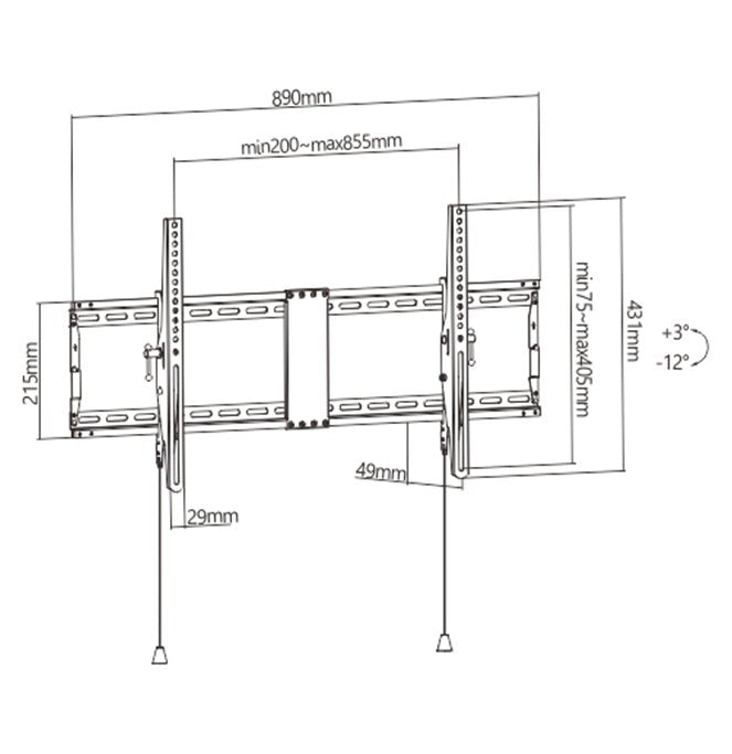 Gembird WM-90T-01 Wall Mount TV Tilt 43-90 (70KG)