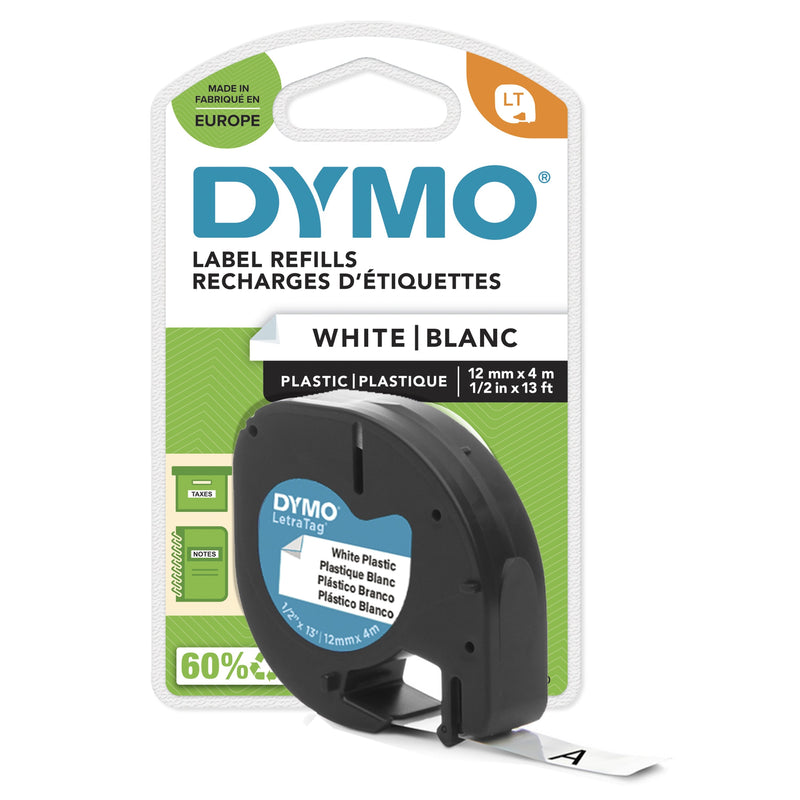 Dymo Tape Genuine S0721660 Black Sobre White 12MM X 4M - S0721660