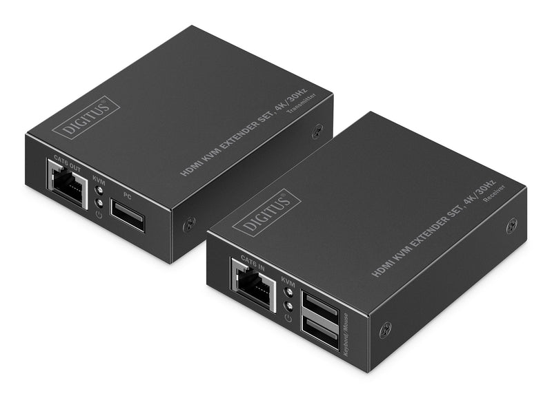 Digitus HDMI KVM Extender Set 4K 30HZ 40 70M Poc Cat Black