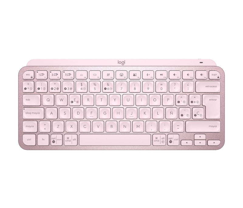 Logitech Keyboard Spanish Mx Keys Mini RF Wireless + Bluetooth QWERTY Pink