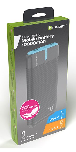 Powerbank Energo 10000MAH Bialo-czarny