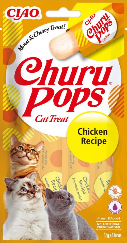 Churu Pops Pollo Golosina Gatos 4X14G
