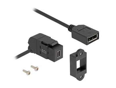 Delock Keystone Modul Mini DisplayPort Einbaubuchse Zu DisplayPort Buchse 45° Gewinkelt With 30CM Cable 8K 30 — image 1