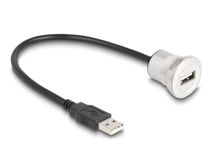 Delock USB 2.0 Type a Connector Female Recessed With Kabelp. St. ALU.30CM