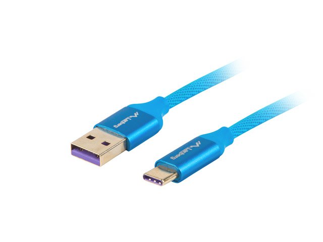 Lanberg Premium USB Cable -c(m)-a(m) 2.0 1M Blue Super Charge