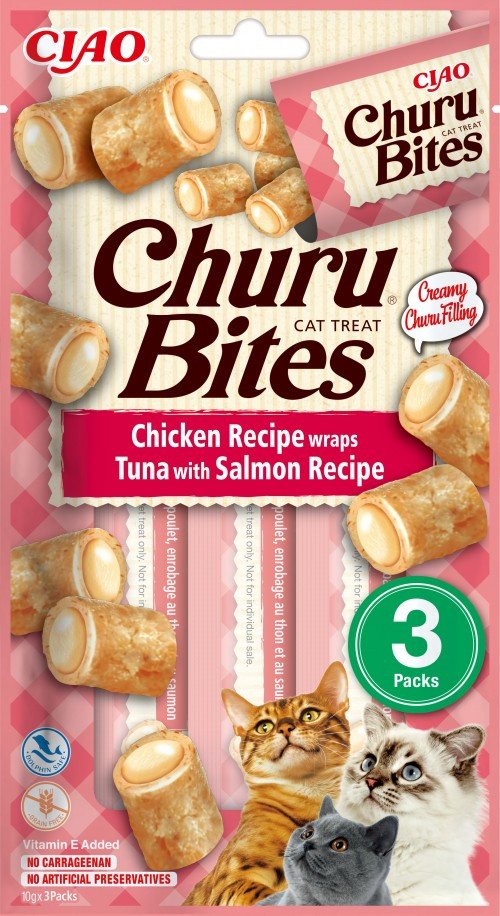 Inaba Golosina Gatos Churu Bites Pollo With Atún And Salmón 3X10 G