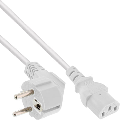 Inline Cable Power , Schutzkontakt a IEC Female 3 Pines, White 0,5M — image 1