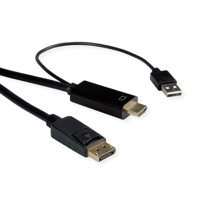 Roline 11045993 3M HDMI + USB Type-a DisplayPort Black