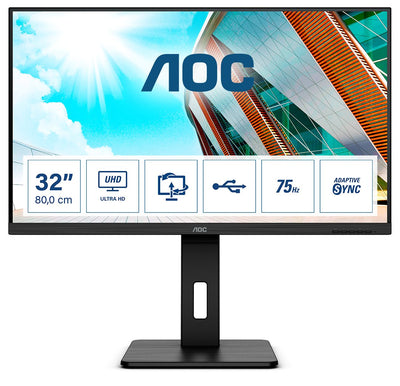 AOC Monitor Professional U32P2 31.5'/ 4K/ Multimedia/ Black U32P2 — image 1