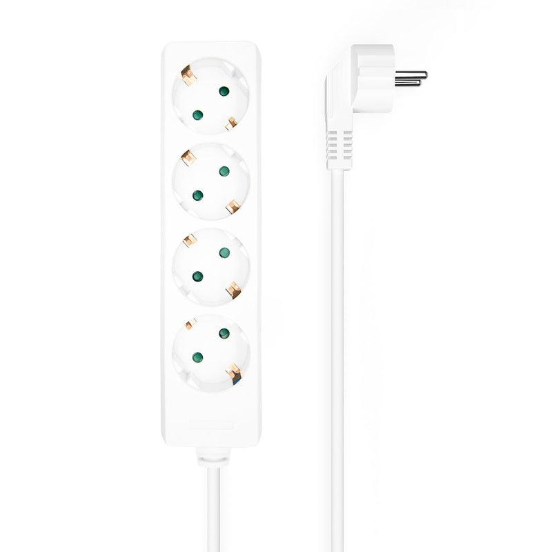 Aisens Power Strip Multiple 4 Sockets With Cable 3×1.5MM2 - 1.40M - White