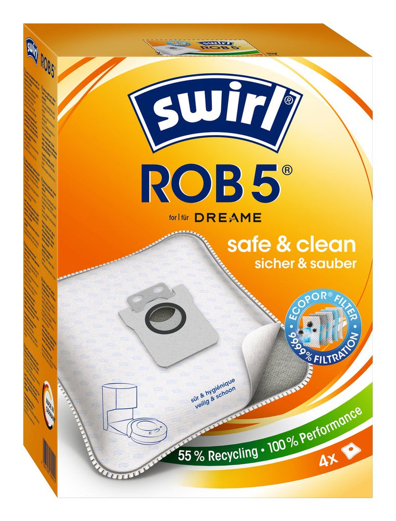 Swirl Rob 5 Ecopor - Bags Aspiradora, Algodón, Colour White