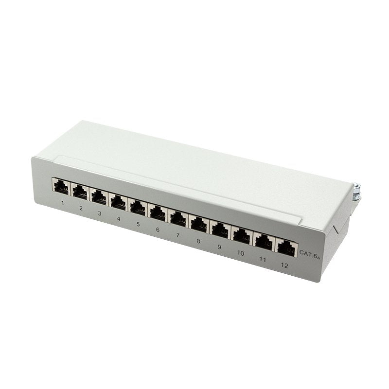Logilink NP0019 Patchpanel CAT.6A 12 Ports Grey Desk Protegido, 12x RJ45