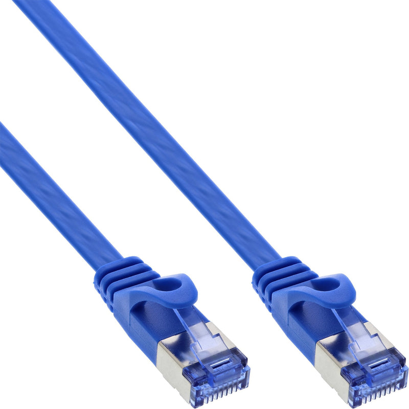 Inline Network Cable Flat , U/FTP, CAT.6A, Blue 5M