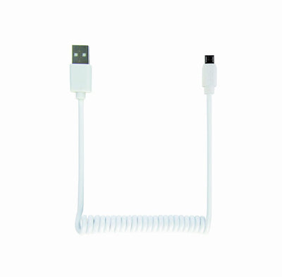 USB Cable Espiral Charging And Sincronización Micro Usb, 1,80M, White CC-MUSB2C-AMBM-6-W — image 1