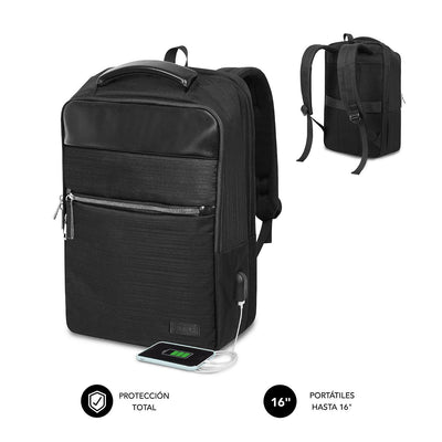 Subblim Backpack Business V2 Ap 16'' Black Up To 15.6''/ Port USB/ Handle Mano Top — image 1