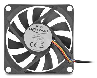 Delock Fan Axial 12V Dc, 70 X 70 X 10MM Black — image 1