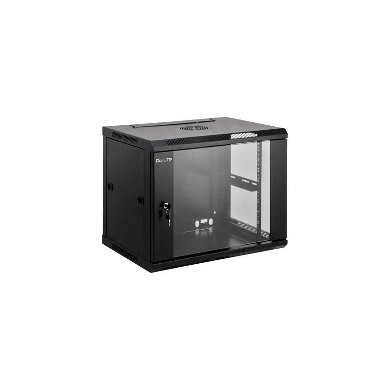 Drutp RACK9U600450 Cabinet Rack Mural 19 9U 600X450 + Tray + Power Strip Aluminium 6 Sockets + Fan
