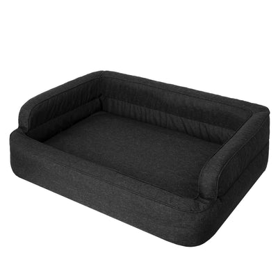Mano Ergonomic Dog Bed with Removable Cover – Black, XL