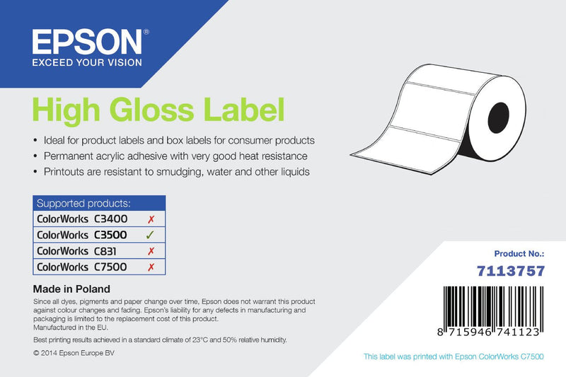 Epson Label High Gloss Label Printer Self-adhesive