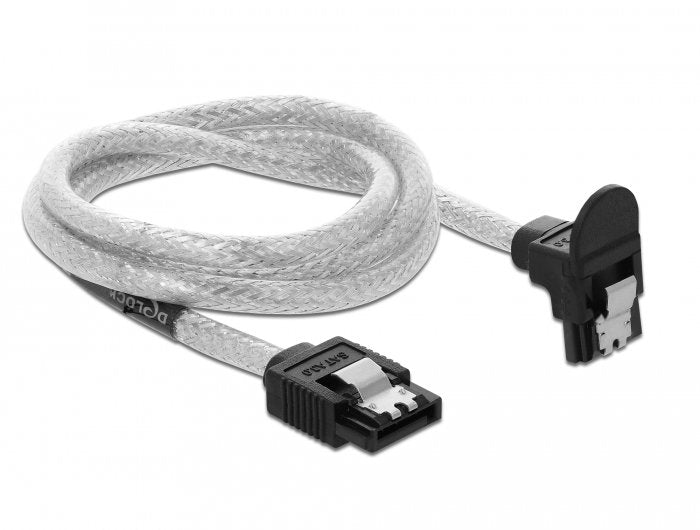 Delock SATA 6GB S Cable Recto a Abajo Angulado 70CM Transparent