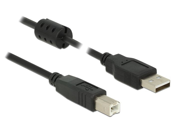 Delock USB Cable 2.0 Tipo-a Male USB 2.0 Tipo-b Male 5,0M Black