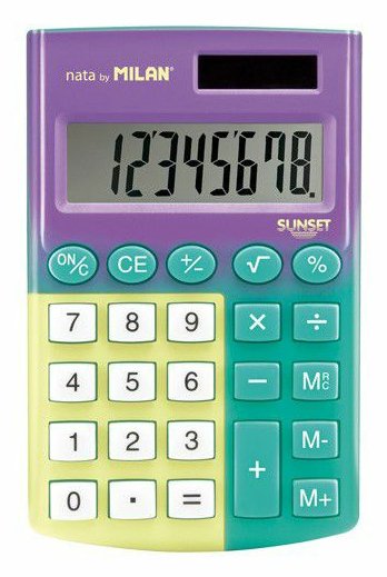 Milan Calculator Pocket Sunset 8 Digitos Turquesa-amarillo Blister — image 1