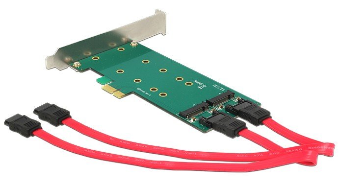 Delock Card PCIE X1 2 X M.2 Key B Low Profile