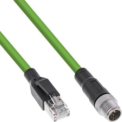 Inline® Industrial Network Cable M12 8-PIN X-coded a RJ45 Plug, CAT.6A Pur 2M — image 1