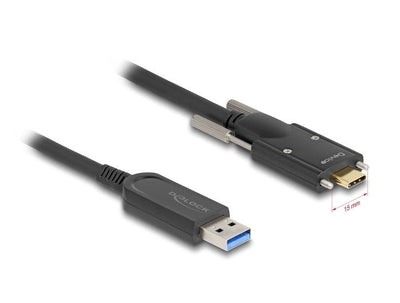 Delock 83201 Cable Óptico Activo USB 10Gbps-a Male USB Type-c™ Male With Screws Laterales 7,5M — image 1