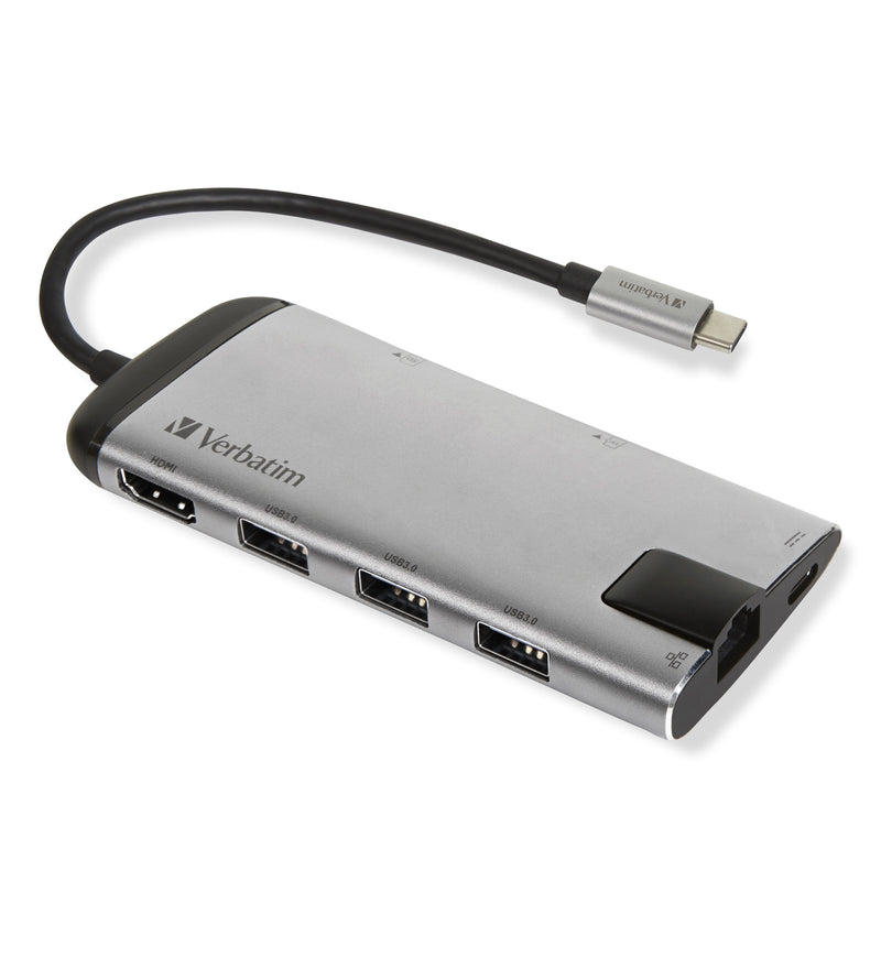 Verbatim USB Hub USB-C 3.1 6-PORT Portable Grey 3x USB 3.0, Hdmi, Usb-c, Ethernet, SD/microSD