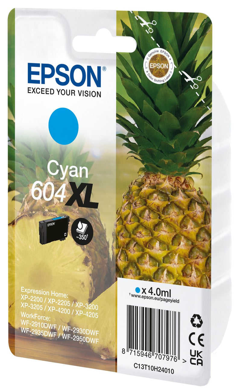 Epson Ink 604XL Genuine Cyan C13T10H24020