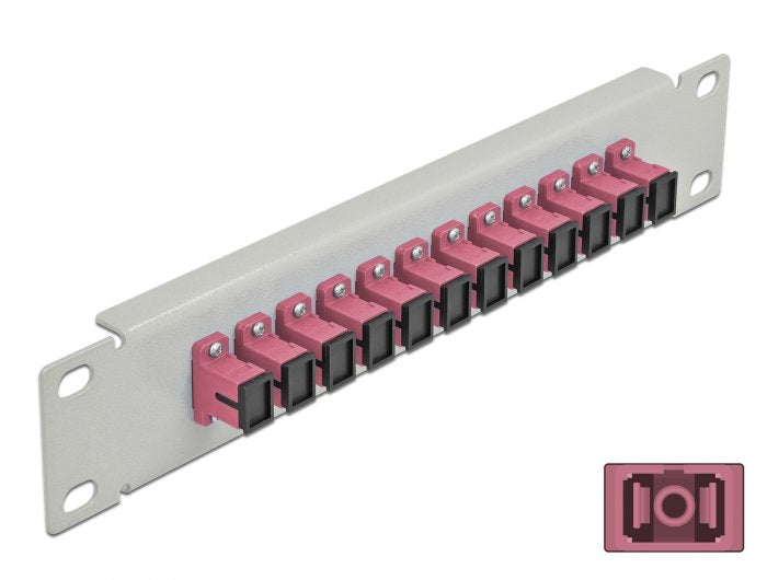 Delock 10 Lwl Patchpanel 12 Port Sc Simplex Violetat 1 He Grey