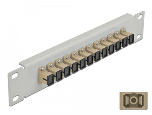 Delock 10 Lwl Patchpanel 12 Port Sc Simplex Beige 1 He Grey — image 1