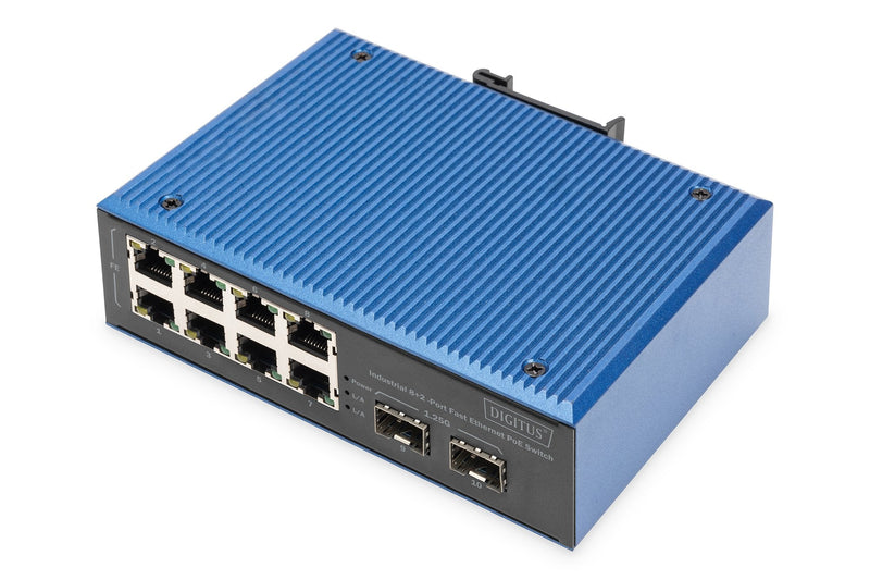 Digitus Switch Fast Ethernet PoE Industrial 8 + 2 Ports