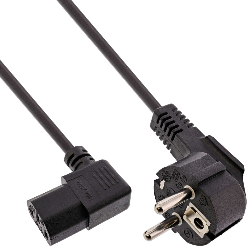 Inline 35 Pieces Cable Power Bulk-pack , CEE7/7 Ángulo a IEC-C13 Ángulo Recto, Black H05VV-F, 3X0,75MM², 1,8M