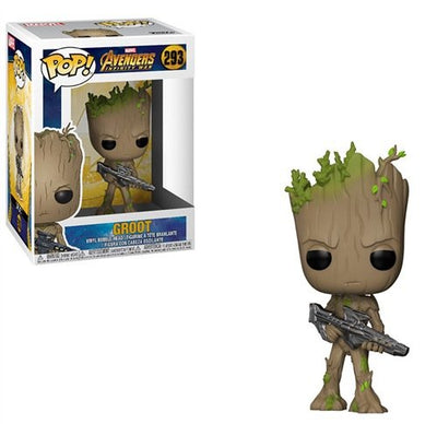 Figure Pop Marvel Avengers Infinity War Teen Groot With Gun — image 1