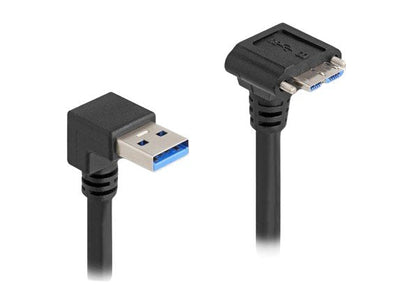 Delock 80482 USB Cable 5Gbps USB Tipo-a Male 90° Inclinado Hacia Abajo a USB Micro-b Male With Screws 90° Incl — image 1