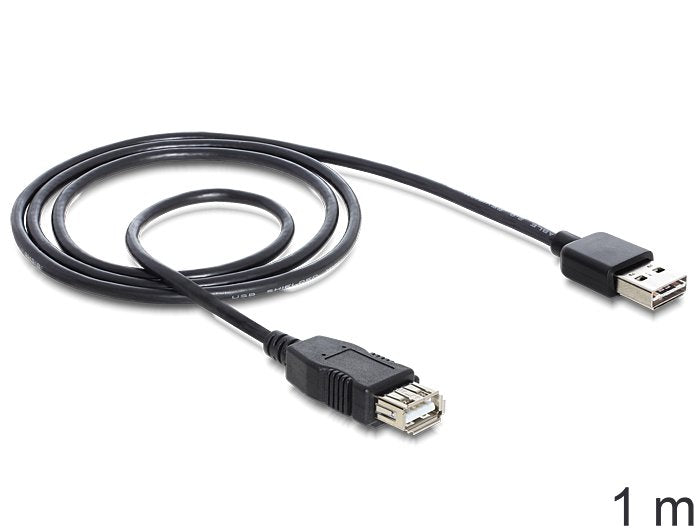 Delock Cable Easy-USB 2.0 Tipo-a - Alargo M/M 1M Black