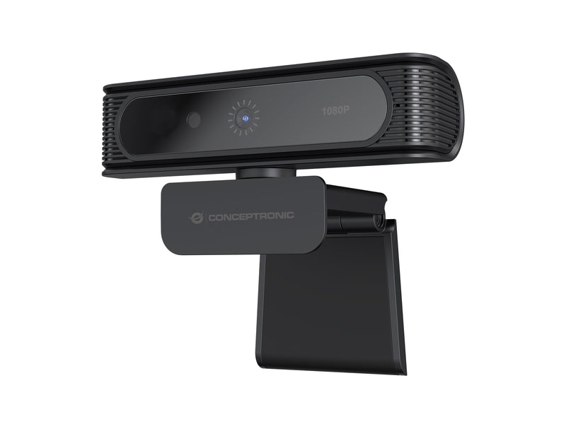 Conceptronic Webcam FHD Amdis 1080P USB Reconocimiento Facial Windows Hello 30FPS Angulo Vision 80º
