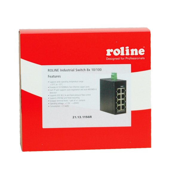 Roline Industrial Switch 8X RJ-45 Unmanaged